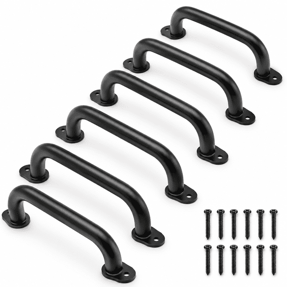 Black1-12 Inch-6pcs Metal Playground Handles Safety Grips for Swing Set Climbing Frame