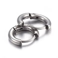 thumbnail image 2 of 100pcs Resistant 202 Stainless Steel Huggie Hoop Earrings Hypoallergenic Earrings with 316 Stainless Steel Pin Stainless Steel color 10 Gauge 11.5x12.7x2.5mm Pin: 1mm, 2 of 3