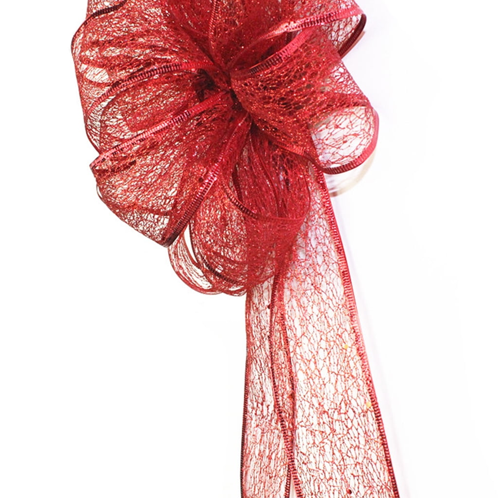GENEMA Christmas Tree Topper Red Bow Red Gift Bow Christmas Tree Bow