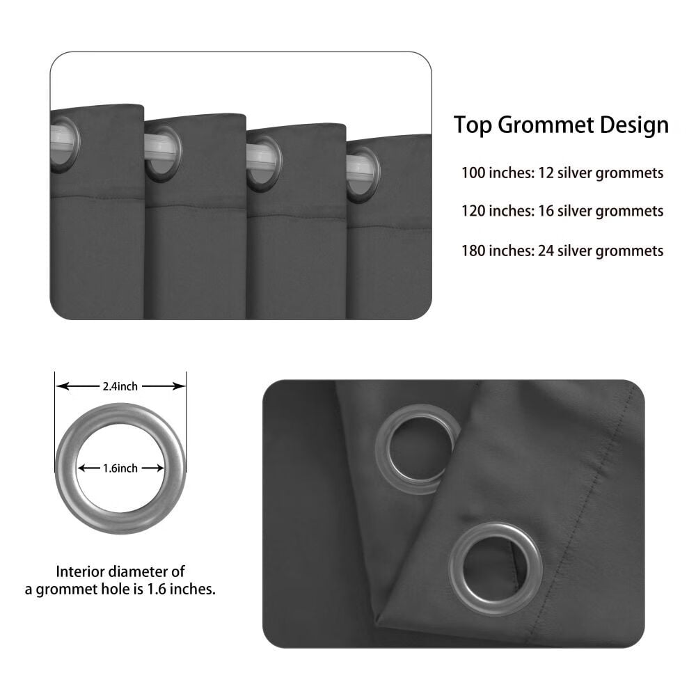 LUSHVIDA Room Divider Curtains Total Privacy Wall Room Divider Screens Wide Blackout Curtain for Living Room Bedroom Patio Sliding Door, 1 Panel, Dark Grey, 12.5ft Wide x 9ft Tall