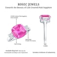 thumbnail image 6 of Rosec Jewels Lab Grown Pink Sapphire Solitaire Ring with Moissanite - 10 mm - AAAA Grade, 14K White Gold, US 13.00, 6 of 7