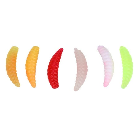 Powodzenia Mini size Worm Larva Grub Shape Fishing Soft Bait Lure Fishing Tackle Tools 50pcs set