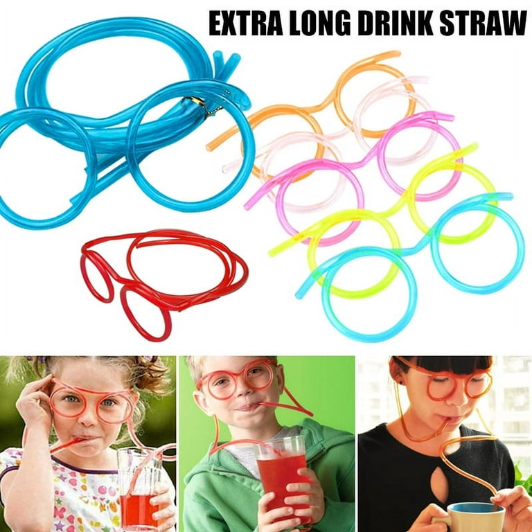Soft Novelty Juice Kids Straw Glasses Long Tube Fun Drinking Straw for Children New