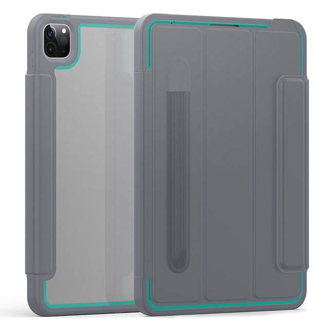 TFixol TPU Tablet Protective Case Compatible with iPad Pro 11 2nd Generation(2020) Support 2nd Gen Pencil Charging Grey&Sky Blue