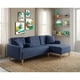 thumbnail image 1 of Sala Modular Reversible Makora Kendall Con Memory Foam, Color Azul, Lino Respaldo Reclinable De 3 posiciones., 1 of 10