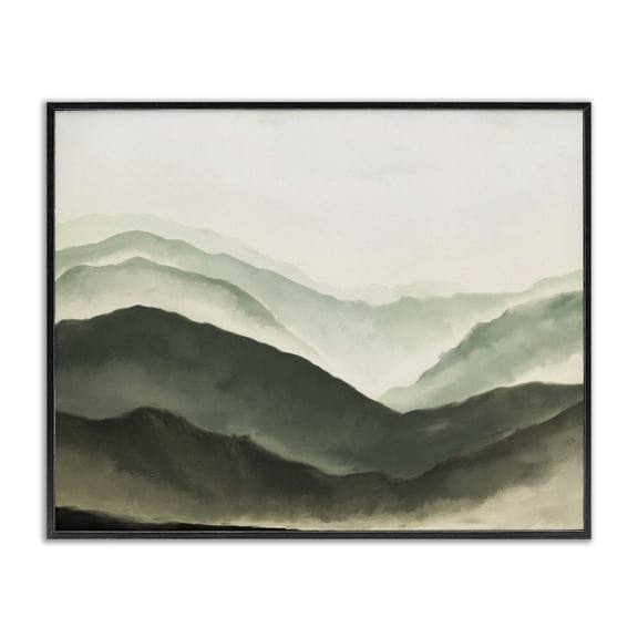 Stupell Industries Contemporary Atmospheric Mountain Range Black Framed Giclee Art, 14 x 11, by JJ Design House LLC