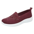 thumbnail image 5 of Wedge Slip on Walking Shoes for Women Woven Lightweight Comfortable Flower Embroidered Driving Loafers, 5 of 6
