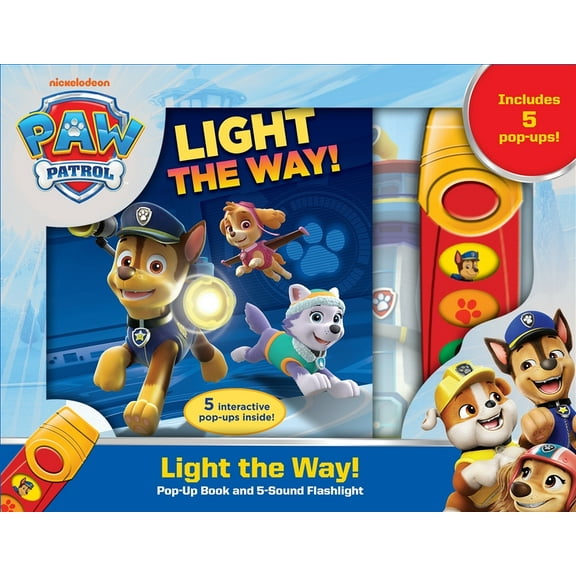 Nickelodeon Paw Patrol: Light the Way! Play-A-Sound Book and 5-Sound Flashlight, (Paperback)