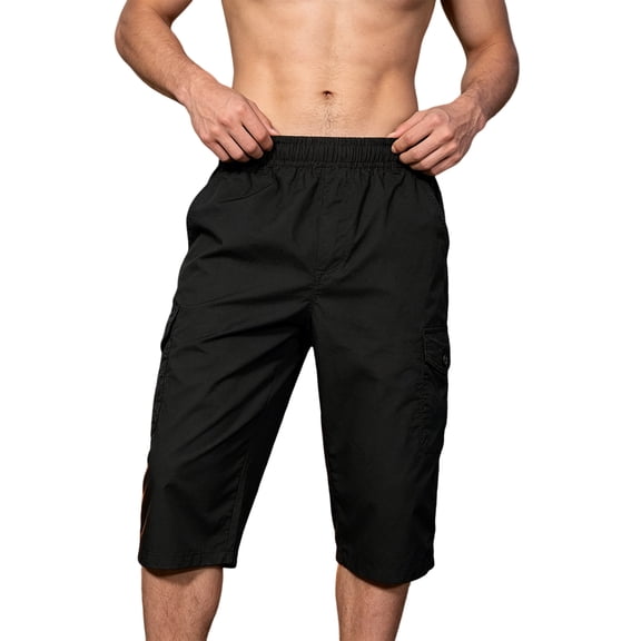 KeShDi Mens Shorts Casual Sweat Shorts Men's Workwear Multi Pocket Shorts for Outdoor Sports Five Inch Loose Straight Leg Casual Versatile Shorts Black 2X
