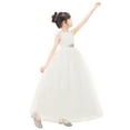thumbnail image 5 of Ekidsbridal Girl Wedding Flower Girl Dress - Ivory Heart Cutout Floral Lace with Rhinestone Sash 172R3-A (Size: 2-14), 5 of 6