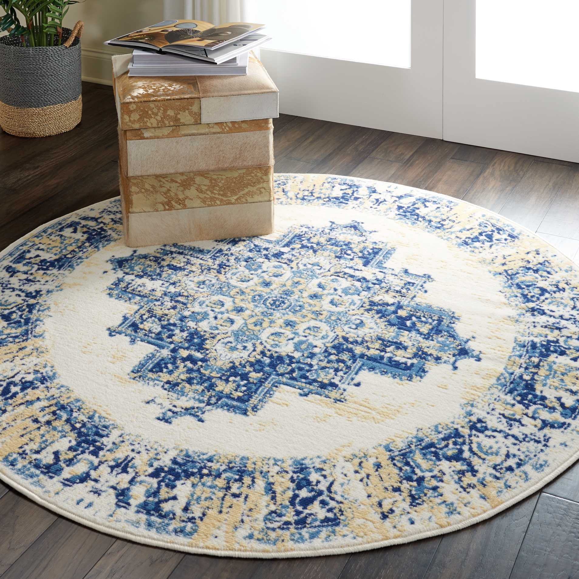 Desert Fields Contemporary Medallion Loomed Area Rug, 5' x 5'