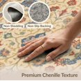thumbnail image 4 of ODIKA 9'x12' Ivory Blue Elegance With Floral Symphony Washable Area Rug Ornate Garden and Bird Motifs in Vintage Style Non-Slip, Chair-Friendly for Dining Room, Basement, Large Office, 4 of 5