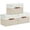 Beige and White, variant on DECOMOMO Fabric Storage Bins with Lid, Storage Baskets for Shelves, Decorative Box (Grey and White, Set of 3)