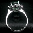 thumbnail image 3 of HeartsAndYou 2ct Oval Natural Green Emerald Moissanite Floral Halo Ring 14k SOLID White Gold, 3 of 9