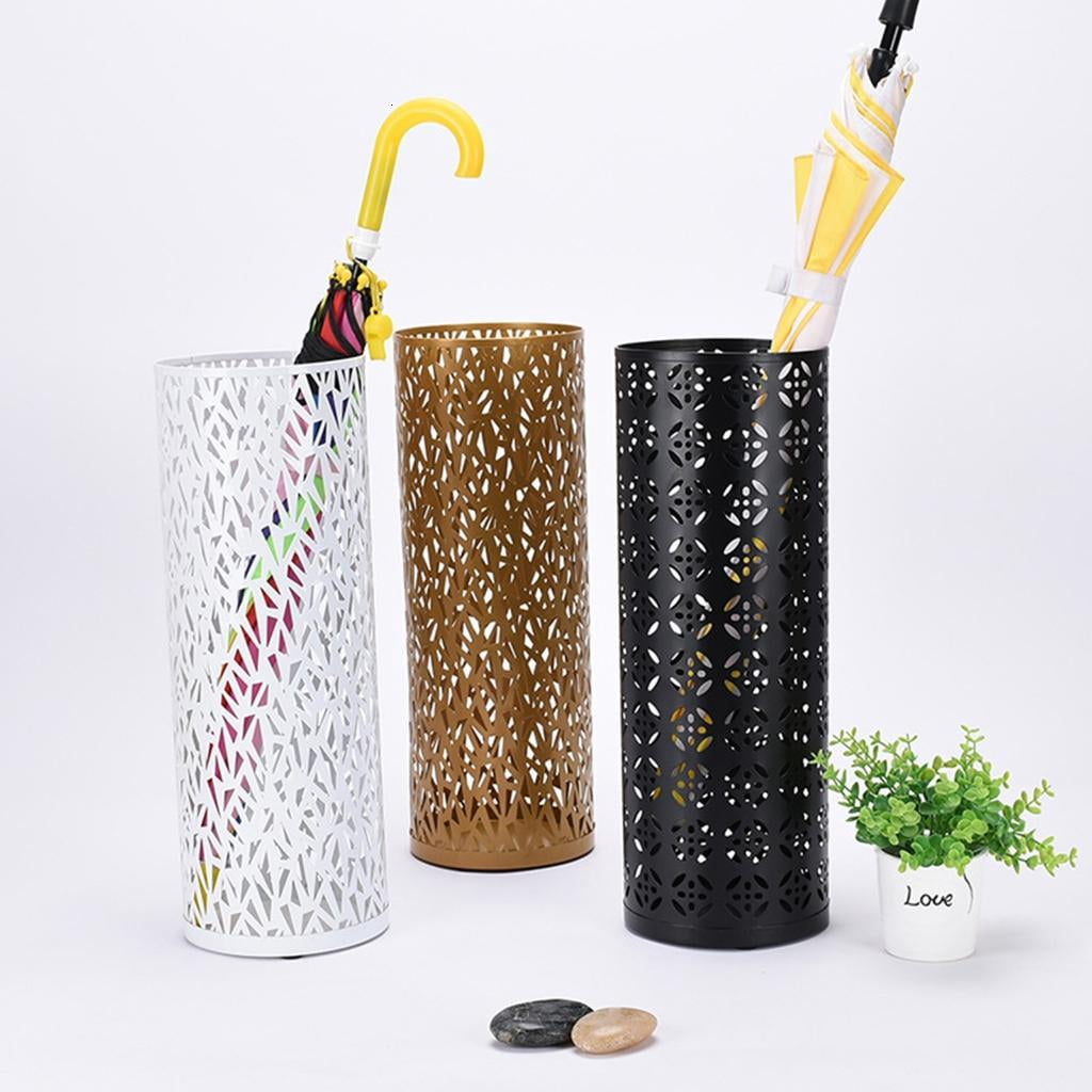 Giaone Modern Umbrella Holder with Hollowout Pattern Designs Strong Metal Umbrella Stand for Entryway Home Offices Accessory