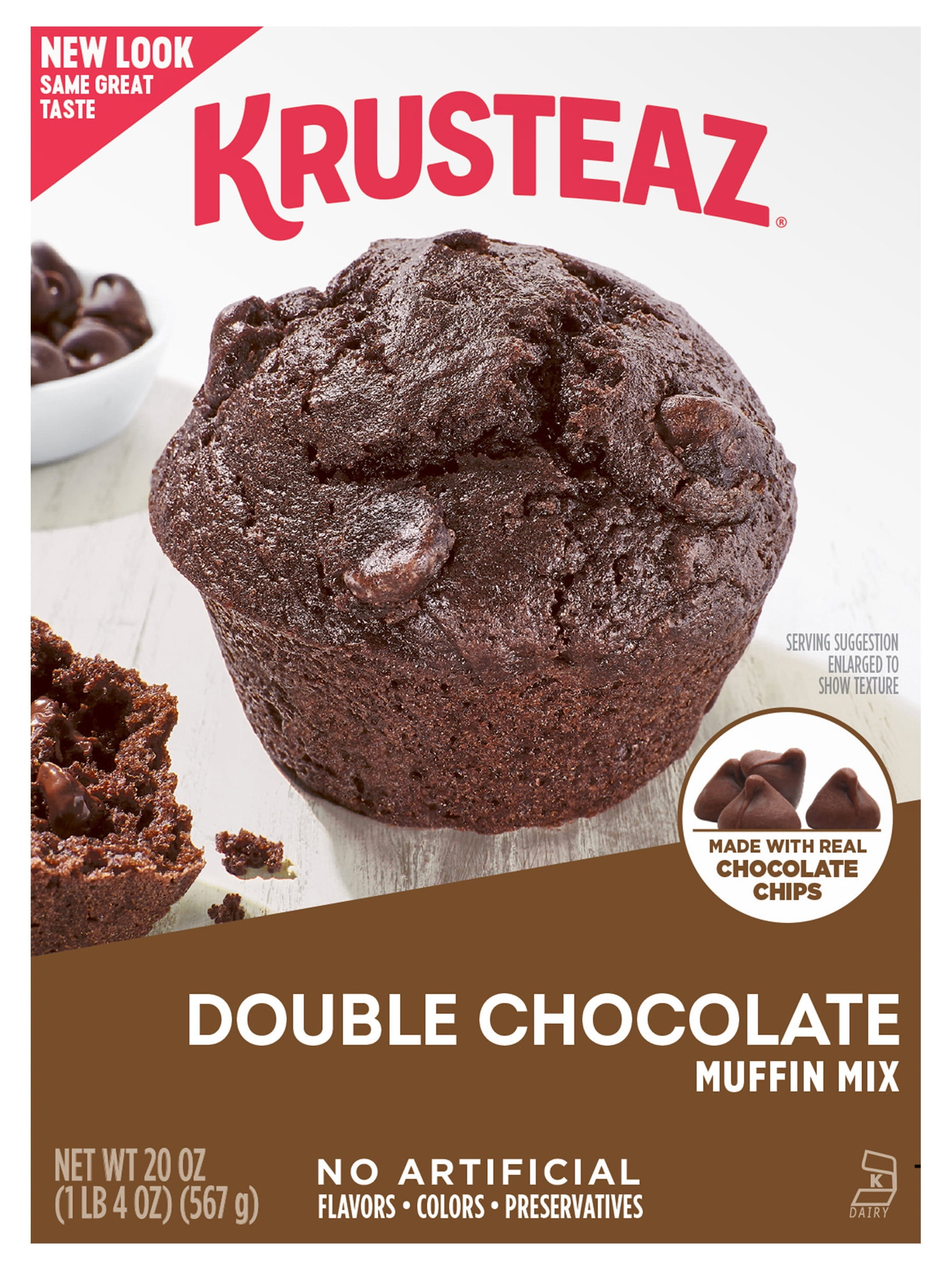 Krusteaz Muffin Mix, Double Chocolate Muffin Mix, 20 OZ Box (6Pack