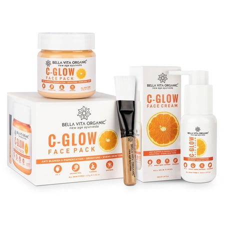 Bella Vita Organic Vitamin C Glow Skin Brightening Combo with Face Pack and Face Cream