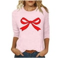 thumbnail image 2 of RKSTN Women's Valentines T Shirts Oversized Crewneck Valentine's Day Graphic Printed 3/4 Length Sleeve Shirt Tops Womens Casual Round Neck Loose Comfy Loves Heart Print Three Quarter Sleeve Shirts, 2 of 6