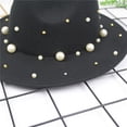 thumbnail image 6 of IDALL Bucket Hats Fedora Hats for Women Ladies Fashion Fedora Hat Panama Hat With Handmade Pearls Beach Hat Black One Size, 6 of 9