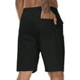 thumbnail image 3 of Xidunhg Men's Stretch Shorts Casual Classic Summer Beach Shorts Drawstring With Zipper Pocket Black 36, 3 of 8