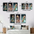 thumbnail image 4 of Designart "Azure Floral Stilettos II" Fashion Framed Wall Art Set Of 3 - Blue Glam Frame Gallery Wall Set For Home Decor, 4 of 6