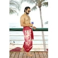 thumbnail image 2 of HAPPY BAY Men's Pareo Standard Beachwear Dashiki Sarong Full Beach Wrap One Size Ruby, Batik Summer Vacation Aloha, 2 of 5
