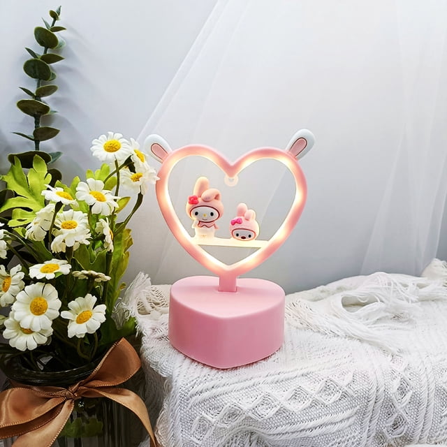 Lámpara de habitación para niños luz de noche de escritorio protección para los ojos lindas Orejas de conejo lámpara decorativa al lado para habitación de niños ANGGREK Otros