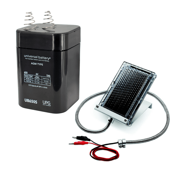 Deer Feeder Power 6V Solar Panel   6V 5Ah S2 AGM Battery w/ Bracket by Universal Power Group