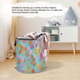 thumbnail image 6 of 50L Extra Large Popup Hamper Collapsible Laundry Basket With Zippered Lid 15.7x18.5in Leafs Vector Illustration, 6 of 7