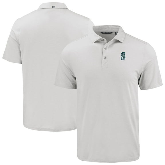 Men's Cutter & Buck White Seattle Mariners Coastline Epic Comfort Eco Recycled Polo