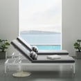 thumbnail image 7 of Modway Perspective Cushion Outdoor Patio Chaise Lounge Chair in White Striped Gray, 7 of 7