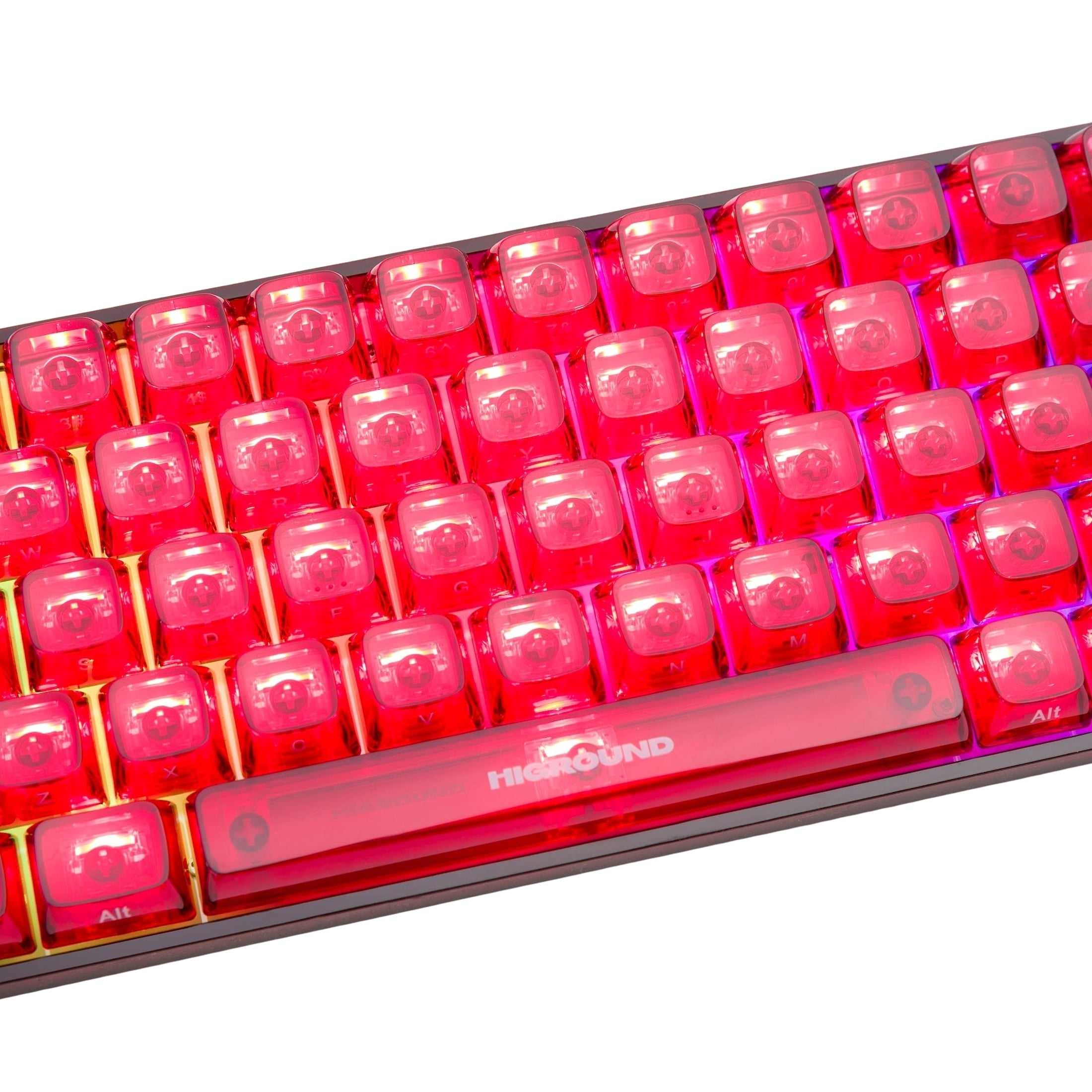 Higround Basecamp 65 Mechanical Keyboard, Silent Glacier Switch, Clear Ruby
