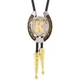 thumbnail image 2 of Bolo Tie for Men- Golden Initial Letter ABCDMJR to Z Western Cowboy Bolo Tie for Women, 2 of 12