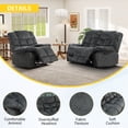 thumbnail image 4 of Bonzy Home Manual Recliner Sofa Set, Living Room Furniture with Single Recliner & Loveseat, Couch Set with Adjustable Backrest and Overstuffed Headrest, Gray, 4 of 7