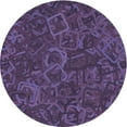 thumbnail image 1 of Ahgly Company Machine Washable Indoor Round Transitional Plum Purple Area Rugs, 8' Round, 1 of 7