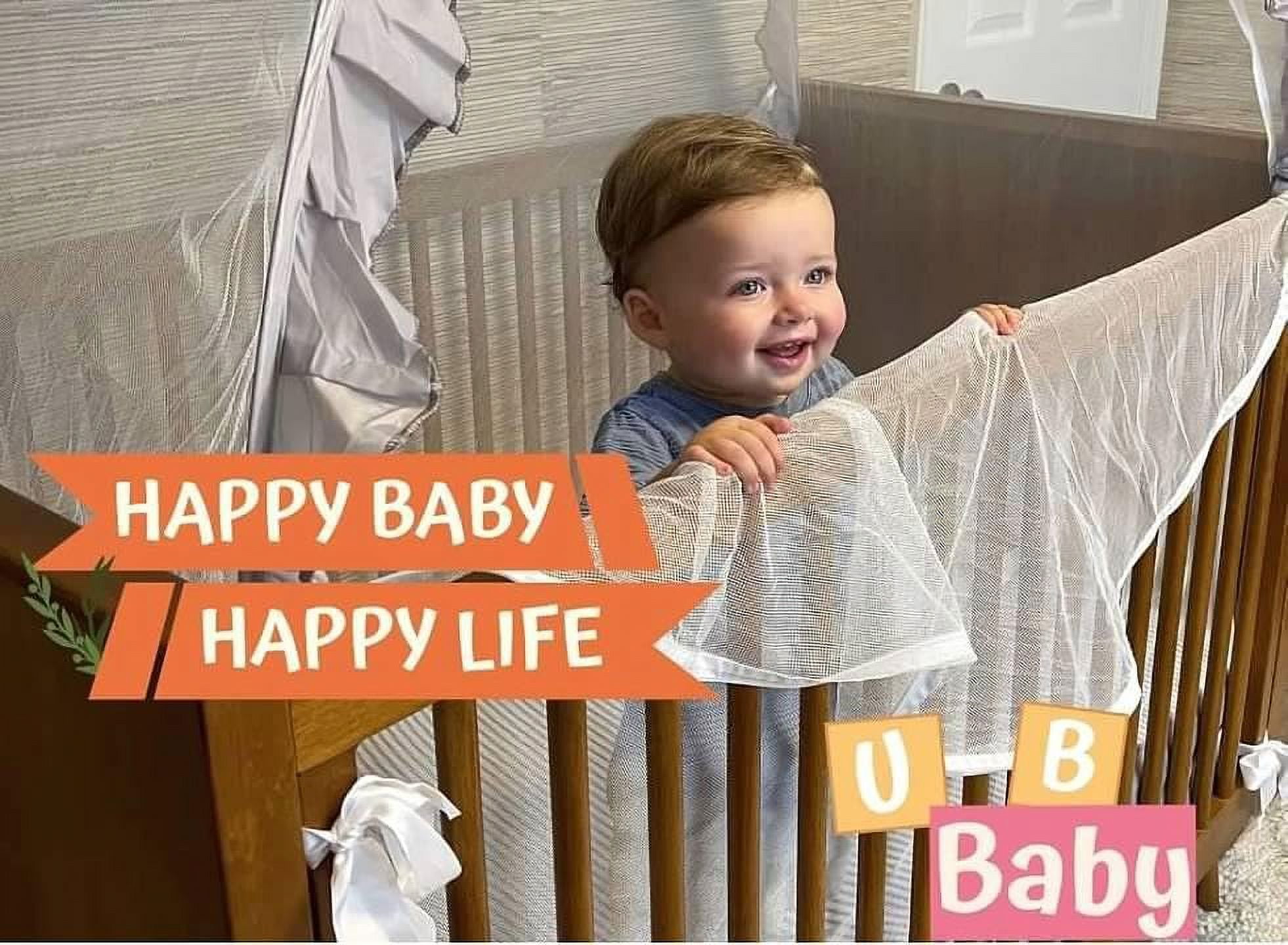 Dream8teen Mesh Cover Crib Tent to Keep Baby Climbing Out or in, Mosquito Net for Crib, White