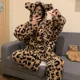 thumbnail image 3 of Pijama de oso de dibujos animados para mujer, ropa de dormir para adultos, bata de noche gruesa, terciopelo Coral, leopardo, suave y cálida, nuevo estilo, Invierno, 3 of 5