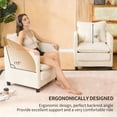 thumbnail image 6 of Modern Accent Chair,Linen Single Sofa Chair,Modern Reading Armchair with Pillow for Living Room,Bedroom,Beige, 6 of 8
