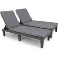 thumbnail image 5 of Dextrus 2PCS Outdoor Chaise Lounge Chairs Set with Recliner Adjustable Cushioned Patio Black, 5 of 7