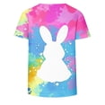 thumbnail image 4 of Mifsaly Easter Tops for Women Casual Short Sleeve Crewneck T-Shirt Cute Easter Bunny Rabbit Print Tshirt Lightweight Breathable Summer Graphic Tee Top S, 4 of 5