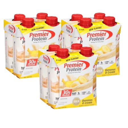 Premier Protein Shake, 30g of Protein, Bananas & Cream, 11 Oz, 12 Ct