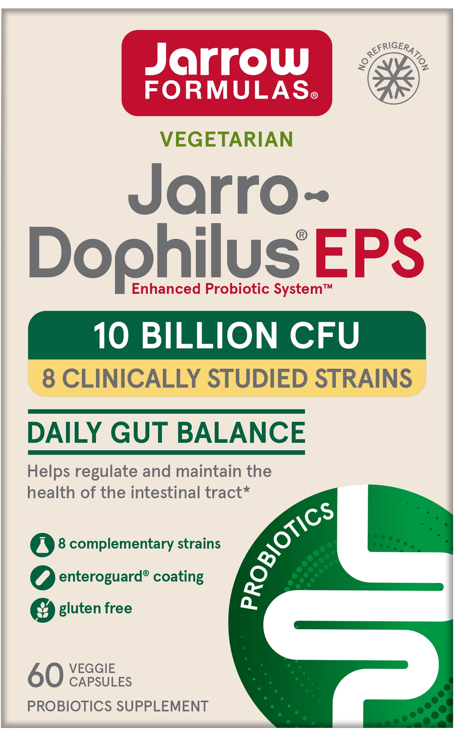 Jarrow Formulas Jarro-Dophilus EPS, intestinal and Immune Health, 5 Billion Cells, 60 Veggie Caps