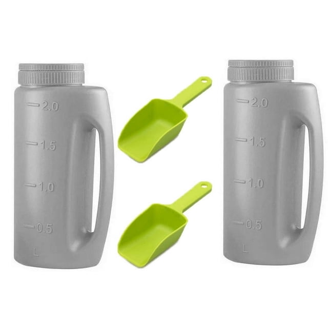 Dsseng Ice Melt Salt Spreader Handheld Shaker for Lawn Seed Salt Ice Melt Calcium Deicer Shaker 2 Liter Adjustable Hole Size Handy for Fertilizer Lawn Seed Salt to Deice