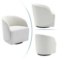 thumbnail image 6 of Aukfa Upholstered Accent Chair, Swivel Barrel Chair for Bedroom Living Room, Velvet - White, 6 of 8