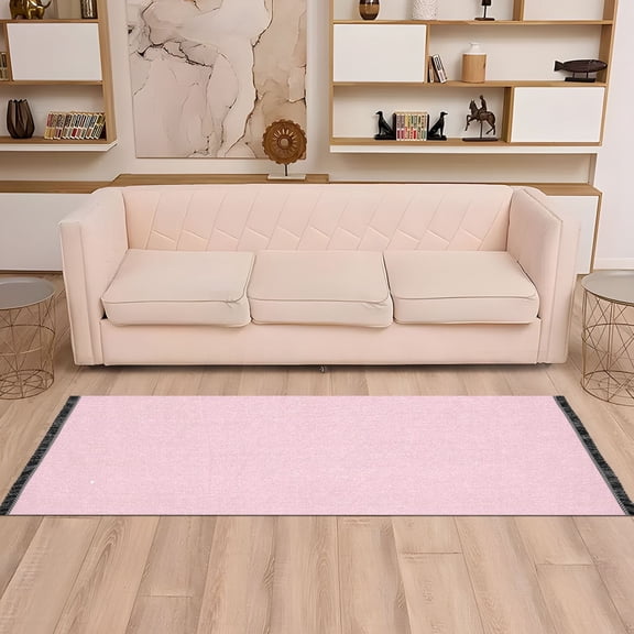 Runner Area Rug Soft Non-Slip Washable Carpet for Hallway Bedroom Living Room Home Decor 2"x6" Soft Pink