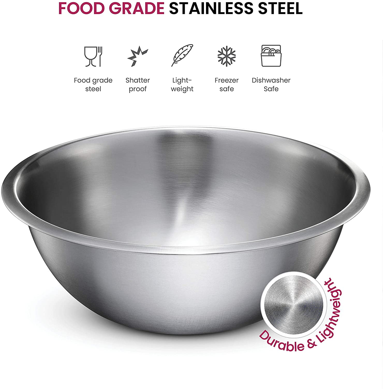 Stainless Steel Food-grade Cooking Bowls, Kitchen Baking And Noodles, Mixing  Bowl Salad Bowl, Household Egg Bowl - Temu