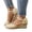 Beige, variant on Women Closed Toe Espadrilles Wedge Sandals Ankle Strap Ladies Low Wedge Heel Dress Shoes with Arch Support 8 Beige