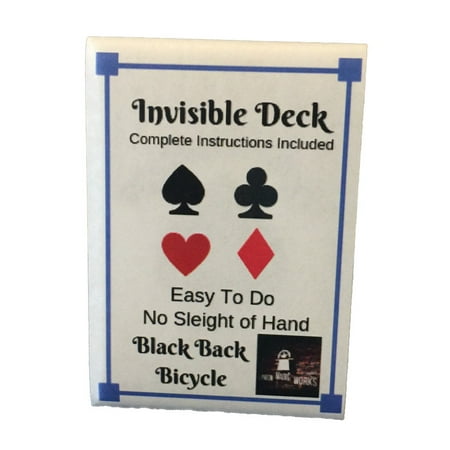 London Magic Works Invisible Deck Plus 25 Tricks (Bicycle Back) -Become A Expert Magician Today! (Choose Red or Blue)