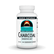 Source Naturals Charcoal - 100% Pure Activated, Digestive Aid* - 200 Vegetarian Capsules