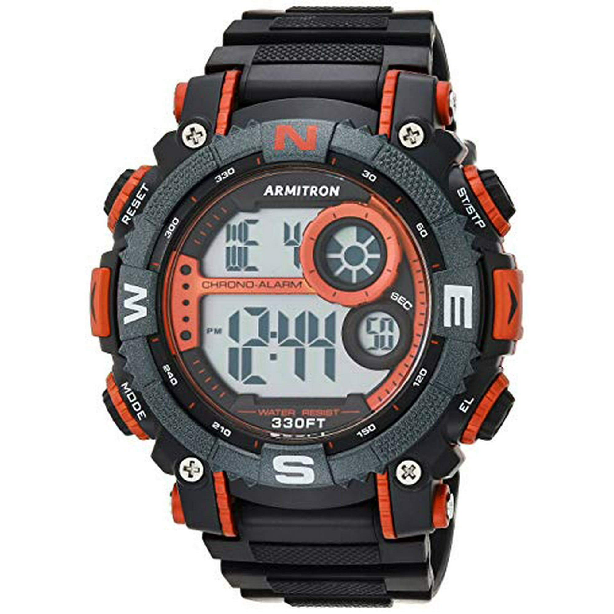 Armitron Sport Men s 40 8284RED Large Metallic Red Accented Black Resin Strap Chronograph Digital Watch Walmart